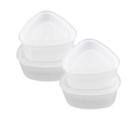 VOSAREA 6 Pezzi Set Stampi per Sushi Triangolari, Creatore di Riso, Bianco | Pp, Misure Grande e Piccola, per Casa e Ristoranti, Kit per Creare Pezzi e Palline di Riso