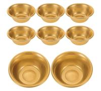 VOSAREA 8 Mini Ciotole Rituali in Ottone per Offerte D'acqua Buddiste, Coppe Sacre Decorate per Altari e Cerimonie Buddiste, Tazze Compatte in Rame per Meditazione e Preghiera