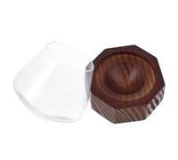 VOSAREA Bicchiere da Whisky Sottobicchiere e Legno Tumbler 300ml in Vetro | Base Stabile Antirovesciamento, Bordo Liscio e Trasparente, per Cocktail Old Fashioned e Degustazione