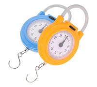 VOSAREA Bilancia Elettronica Portatile Pesa-bagagli con Gancio, Mini Bilancia a Molla ad Alta Precisione, Set 2 Pezzi Colore Giallo e Blu, Compatta e Multifunzionale per Viaggi e Uso