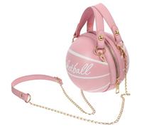 VOSAREA Borsa a Tracolla Donna Piccola a Forma Di Pallone Da Basket, Rosa, Stampa Originale, Multifunzione a Tracolla o Mano, Dimensione Unica, Adatta a Giovani e Adulti Per Eventi Informa