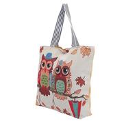 VOSAREA Borsa a Tracolla Singola in Tela Ricamata Capiente per Amiche | Stile Versatile e Abbinabile, Motivo Civetta Notturna, Due di Trasporto, per Lavoro e Viaggio