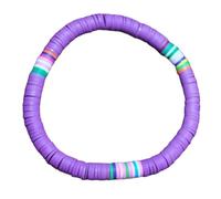 VOSAREA Braccialetto in Argilla Polimerica Viola Corda Elastica Bracciale Morbido Resistente All’Acqua per Coppia Accessorio Colorato per Uso Quotidiano