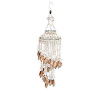 VOSAREA - Campana a Vento con Conchiglia e Noce di Cocco, Stile Vintage Rustico, Decorazione da Parete per terrazze e finestre, Decorazione da Appendere, Colore: Bianco