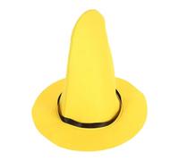 VOSAREA Cappello da Strega Giallo in Feltro Leggero e Pieghevole, Design Unico a Cappello Alto per Eventi Cosplay e Decorazioni Natalizie