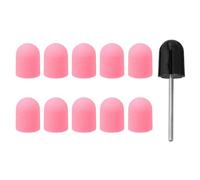 VOSAREA Cappucci Abrasivi per Manicure Rosa 120# Set da 10 Pezzi con Testine per Levigatura Unghie Resistenti al Calore per Nail Art Uso Professionale e Personale