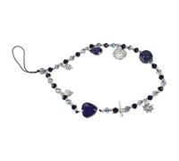VOSAREA Catena Facile Lega Cellulare per Perline Acrilico Donna Blu in Rimuovere Creative, Ciondolo Decorativo Antifurto da Pendenti e USB