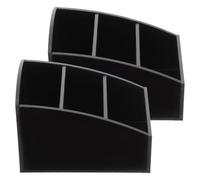VOSAREA Coffee Station Holder in Acrilico, Porta Bustine di Zucchero e Tè, Nero, 2 Pezzi, Design a Scomparti Multipli, per Bar e Hotel