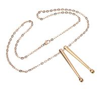 VOSAREA Collana Ciondolo a Bacchetta da Tamburo in Acciaio Titanio Collana Elegante per Uomo e Donna Accessorio da Collo Lucido per Feste e Serate Catena 50 CM Rosa