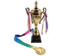 VOSAREA Coppa e Medaglia Sportive Dorate in Metallo per Cerimonia Premio | Design Elegante, Riconoscimento dei Risultati, Mantiene la Qualità, per Gara e Cerimonia di Premiazione