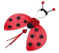 VOSAREA Costume Coccinella Bambina con Piume e Bacchetta da Principessa Set 3 Pezzi Rosso per Performance e Halloween Design Attraente e Sicuro per Stili multipli