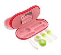 VOSAREA Custodia Doppio Strato per Occhiali e Lenti a Contatto Portatile in PU e Tessuto Floccato Scatola Comoda e Leggera per Uso Domestico Regalo Pratico per Amici e Famiglia