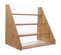 VOSAREA Espositore per Biglietti D'auguri in bambù Ripiani Multistrato, Organizer per Cartoline e Porta Biglietti da Visita, Salvaspazio per Matrimoni, Compleanni e Casa Ufficio