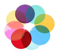 VOSAREA Filtri Gel Decorativi per Illuminazione LED 8 Pezzi Pellicole Adesive Colorate 10 Cm per Luce Calda Interni Casa Studio Fotografico