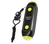 VOSAREA Fischietto Elettronico Verde a 3 Toni con Torcia SOS e Laccetto | Arbitri e Insegnanti di Educazione Fisica, Corpo ABS con Componenti Elettronici e Magnete, Uso Outdoor