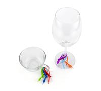 VOSAREA Marcatore per Bicchieri da Vino 12 Pezzi in Silicone | Identifica i Calici, Effetto Antiscivolo, Accessorio Festivo, Materiale Flessibile, per Tavolo e Bevande Colore Casuale