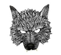 VOSAREA Maschera di Lupo Mezza Faccia per Cosplay e Halloween, Copertura Viso Cinturino Elastico, Accessorio per Feste in Maschera e Spettacoli Teatrali, Taglia Unica Adatta e Adulti