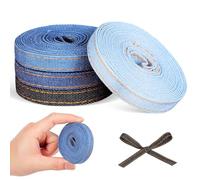 VOSAREA Nastro Denim 10mm 4 Pezzi da Ciascuno, Nastro Fai da Te Multifunzionale per Cucito, Abbigliamento e Confezioni Regalo, Nastri Colorati per Progetti Artigianali