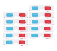 VOSAREA Occhiali 3d di Carta Rossi e Blu per Visione Tridimensionale Comodi e Convenienti, Confezione da 10 Pezzi e Film Dvd Giochi