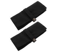 VOSAREA Organizer Orologio in Canvas Nero 2 Pezzi, Custodia Pieghevole