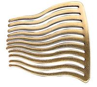 VOSAREA Pettine Laterale in Ottone Antico per Chioma da Sposa, Fermaglio Artigianale Patina e Design Ondulato, Accessorio Elegante per Acconciature da Banchetto Nuziale