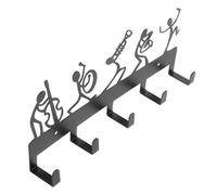 VOSAREA Portachiavi Musicale Da Parete Con 5 Ganci Appendiabiti Decorativo a Forma Musicale in Ghisa Per Ingresso e Casa Supporto Per Chiavi e Cappelli Facile Da Pulire e Robusto