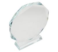 VOSAREA Premio in Vetro Cristallo Ottagonale, Base Stabile, da Tavolo | Finitura Trasparente e Raffinata, Faccette Lucidate, Spazio Ampio per Incisione, Cerimonie Commemorative e Premiazione