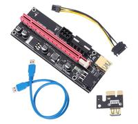 VOSAREA Scheda Adattatore Pcie 1x a 16x Riser Alimentazione Dc-dc Doppio 6pin e 4pin in Lega e Plastico Compatibile Tutti i Sistemi