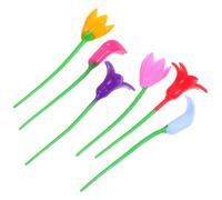 VOSAREA Segnabicchieri in Silicone a Forma di Fiore Set da 6 Pezzi Colorati Marcatore Identificatore per Bicchieri da Vino Decorazioni Riutilizzabili per Feste e Colore Colore Casuale