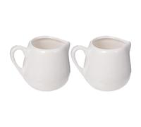 VOSAREA Set 2 Pezzi Brocche per Salsa in Ceramica da 100 Ml con Manico Mini Tazze per Latte e Crema Caffè Contenitori per Condimenti per Casa Bar e Ristoranti