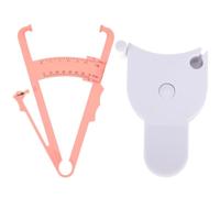 VOSAREA Set 2 Pezzi Calibro per Grasso Corporeo e Metro a Nastro Bianco e Rosa, Misuratore di Grasso Corporeo Portatile per Pliche Cutanee, Dispositivo di Misurazione Compatto per Addome,