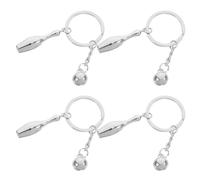 VOSAREA Set 4 Pezzi Portachiavi Sportivi Bowling in Metallo Argento Ciondoli Decorativi Leggeri e Resistenti per Chiavi e Borse Souvenir Regalo Pratico per Appassionati di Bowling