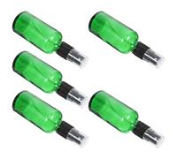 VOSAREA Set 5 Pezzi Bottiglie di Vetro Verde da 50ml per Viaggio, Riutilizzabili e Ricaricabili, per Cosmetici e Oli Essenziali in Trasferta