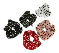 VOSAREA Set 5 Pezzi Elastici per Chioma a Pois Grandi Accessori per Chioma Donna Blocchi Sicuri per Acconciature Mezza Testa Quotidiane Colore Casuale