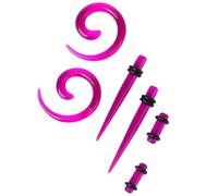 VOSAREA Set 54 Pezzi Dilatatori Auricolari Acrilici a Forma di Lumaca Viola, Kit Calibro Auricolare Resistente e Leggero, Accessori per Espansione Padiglioni Auricolari per Piercing e Uso