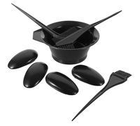 VOSAREA Set la Tintura Chioma Professionale Ciotola Miscelatrice e Paraorecchie in Plastica Nera, Kit per Parrucchieri per Colorazione Multipla e Protezione Durante Trattamenti Chimici