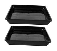 VOSAREA Sottovaso per Piante da Interno Ed Esterno in Plastica Pp Resistente, Set 2 Pezzi 35cm Quadrato Base per Raccolta Acqua e Terreno