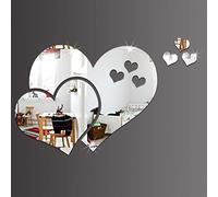 VOSAREA Specchio Adesivo Da Parete in Acrilico Superficie Specchio Per Decorazione Murale Trasparente e Adatto Per Camera Da Letto e Ufficio Argento