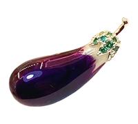 VOSAREA Spilla a Forma di Melanzana in Rame Elegante per Cappotto e Colletto, Fermaglio Facile da Appuntare che Previene Sguardi, Accessorio di Moda Romantico