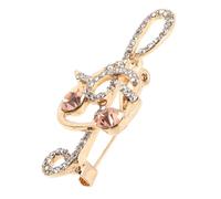 VOSAREA Spilla Nota Musicale da Donna in Lega di Zinco Strass, Accessorio per Abito e Cardigan, Spilla Decorativa Elegante per Feste, Matrimoni e Compleanni