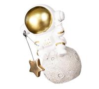 VOSAREA Statua Decorativa Astronauta in Resina Oro, Creativa e Unica