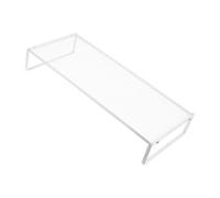 VOSAREA Supporto per Monitor da Tavolo Piccolo in Metallo Bianco Base Stabile per Laptop e Computer da Scrivania Rialzo Ergonomico per Ufficio Spazio Salvaspazio per Tastiera e Mouse