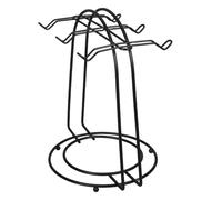 VOSAREA Supporto per Tazze e Piattini in Metallo Nero con 6 Ganci, Porta Tazze da Caffè e Sottobicchieri, Scaffale Stabile e Portatile per Cucina e Soggiorno