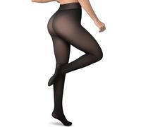 Vosda Collant da donna foderati in pile, ultra caldi, effetto velato, leggings spessi per l'inverno, nero, XX-Large