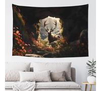 Vosery Arazzo da appendere alla parete, cervo incantato nella grotta, 152,4 x 101,6 cm, arazzo estetico per camera da letto, soggiorno, interno
