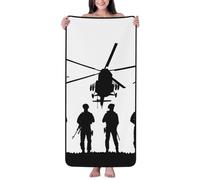 VOSERY Asciugamani da bagno 69 x 140 cm, morbidi e altamente assorbenti, grandi asciugamani da bagno con soldati dell'esercito con fucile da cecchino in servizio, teli da bagno asciugamani da doccia