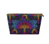 VOSERY Beauty case in pelle, trousse da viaggio per donne, mandala indiani, libellula, borsa per il trucco, graziosa borsa per il trucco, borsa impermeabile per il trucco