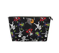 VOSERY Beauty case in pelle, trousse da viaggio per donne, zombie mummia scheletro, borsa per il trucco, graziosa borsa per il trucco, borsa impermeabile per il trucco