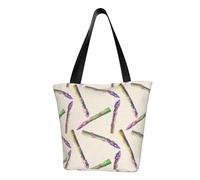 VOSERY Borsa da trasporto donna stampa asparagi divertente borsa con cerniera e tasche interne, borse a tracolla estetiche