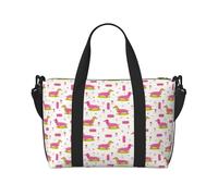 VOSERY Borsa da viaggio, bassotto cucciolo di cane n. 1013, borsa da weekender, borsone da donna, borsa da viaggio essenziale per lo sport, borsa da palestra per uomini, borsa da viaggio per oggetti